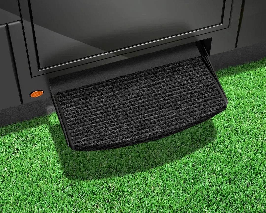 2-0430 – PRESTO FIT Entry Step Rug, Fits Curved And Straight 24 Inch Width Steps 22 Inch Width Charcoal Black With Sp...